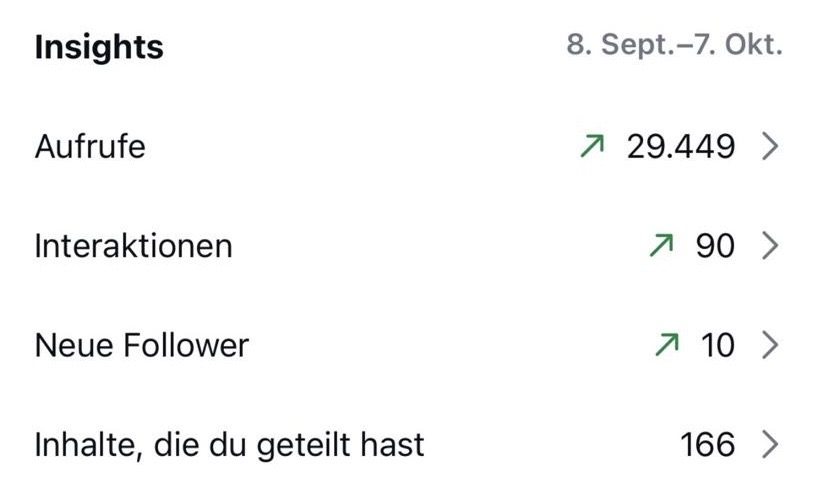 Instagram-Insights ohne System: 29.449 Aufrufe, 90 Interaktionen, 10 neue Follower